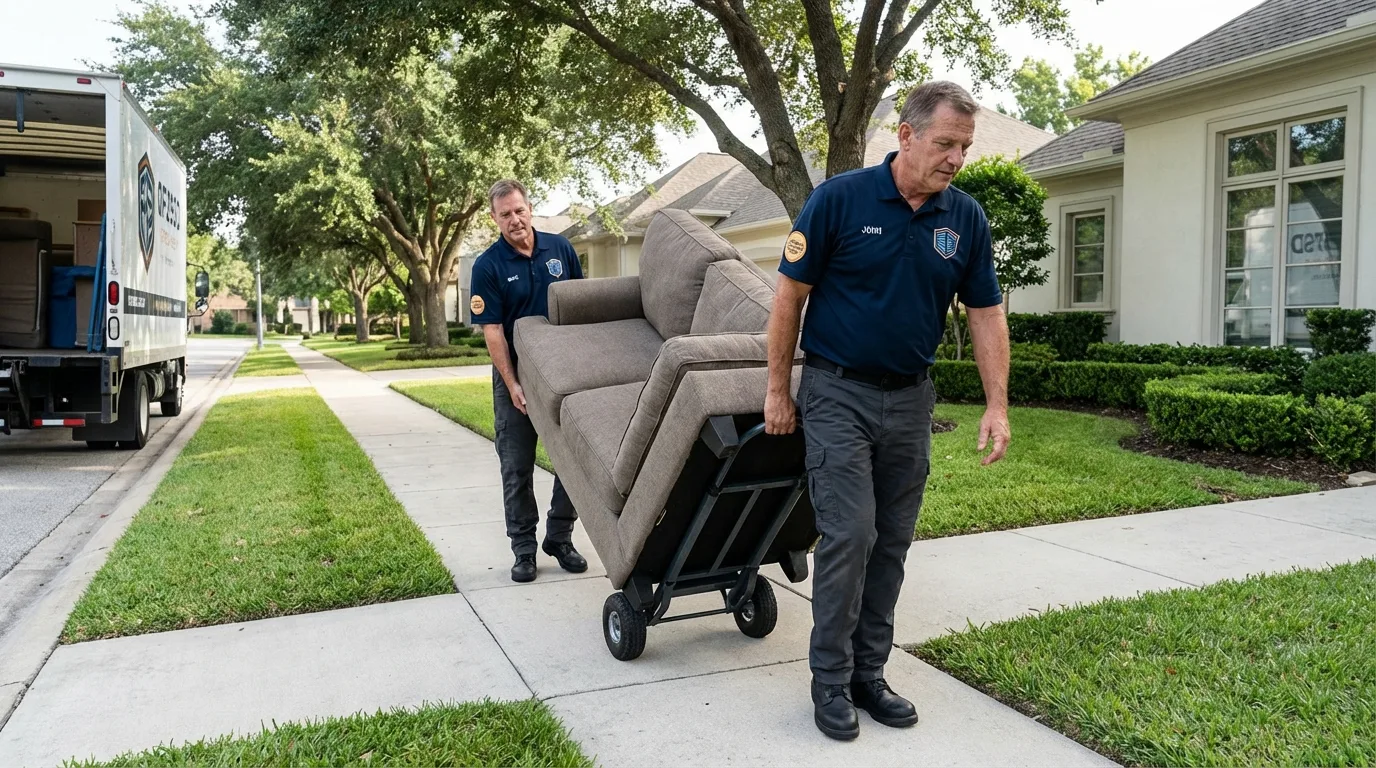 Local residential moving crew loading furniture in Tierra Amarilla, NM