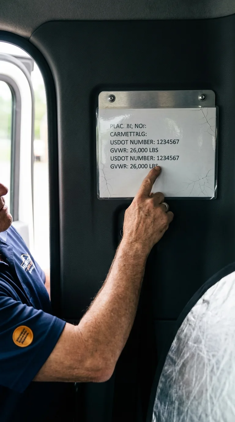 USDOT licensing placard verification in Tierra Amarilla